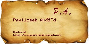 Pavlicsek Abád névjegykártya